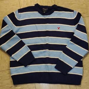 Men's American Eagle Blue Striped Sweater XL